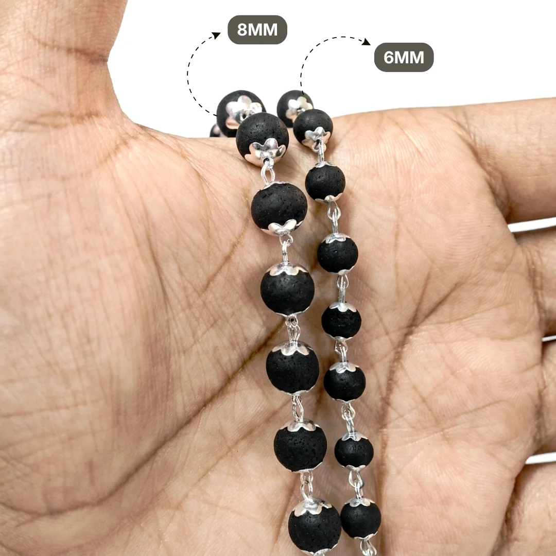 6mm and 8mm Karungali Silver