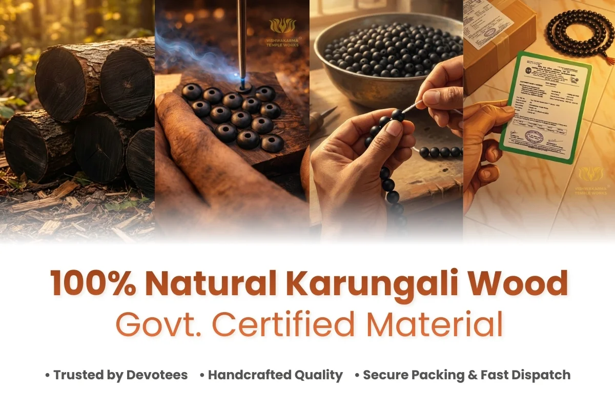 karungali mala gold plated govt certified original ebony wood