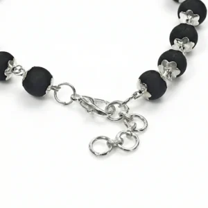 Karungali German Silver Bracelet lock and chain detail