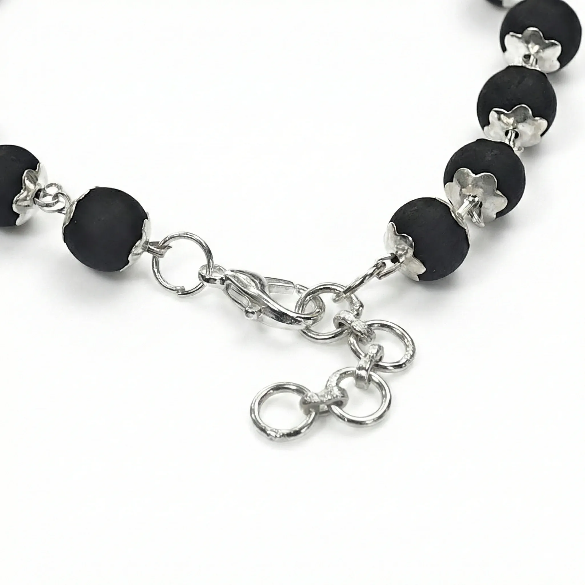 Karungali German Silver Bracelet lock and chain detail