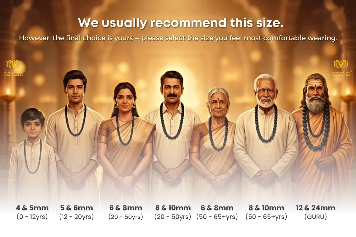 karungali mala german silver size guide 6mm 8mm