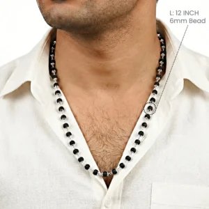 karungali mala german silver 6mm beads ladies model