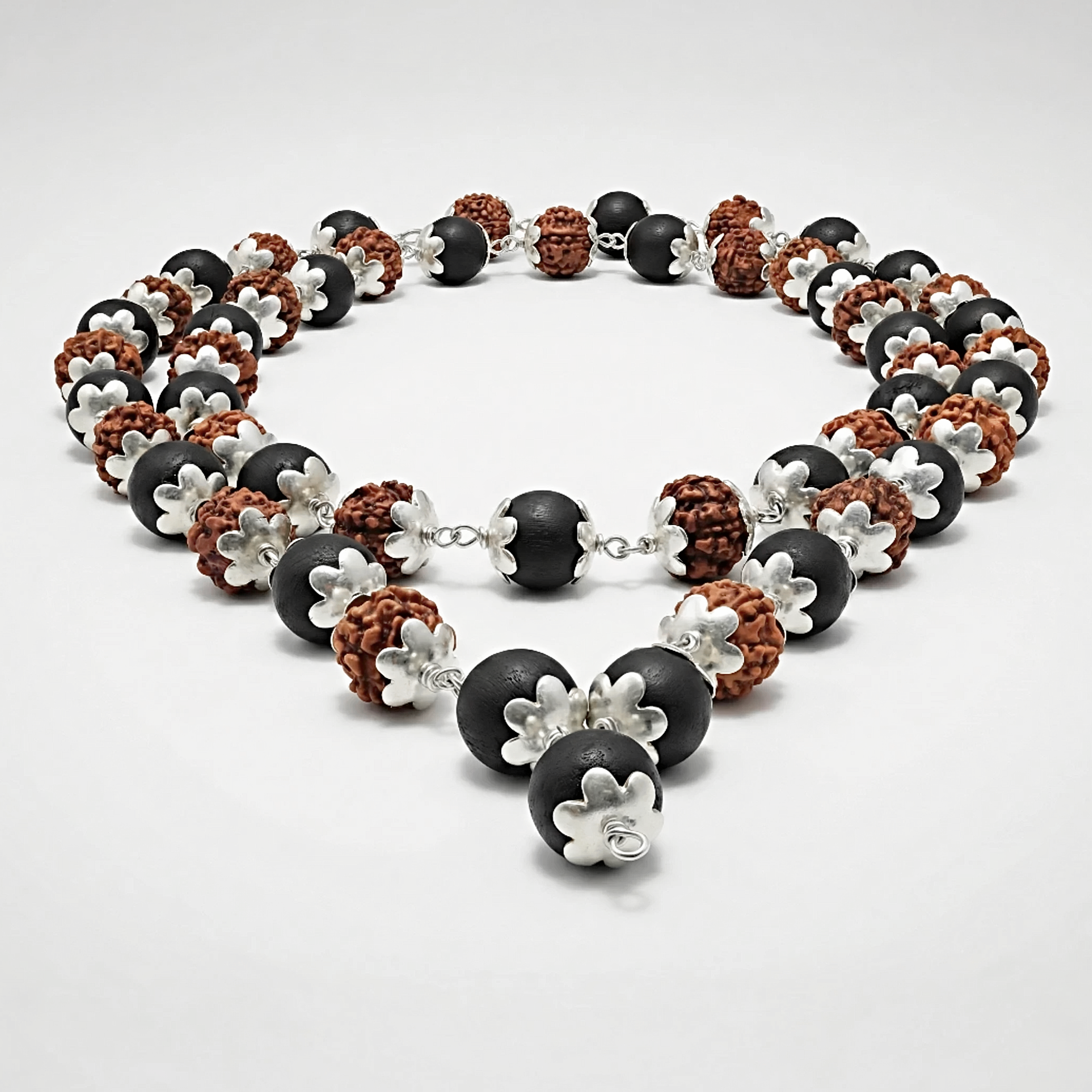 karungali rudraksha mala 54 beads german silver