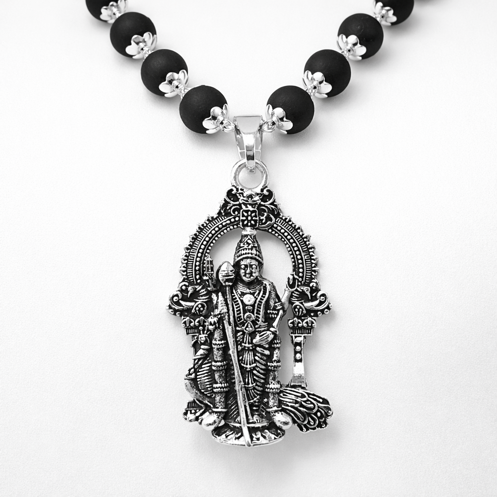 karungali mala with murugan pendant