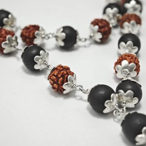 traditional karungali rudraksha mala close view