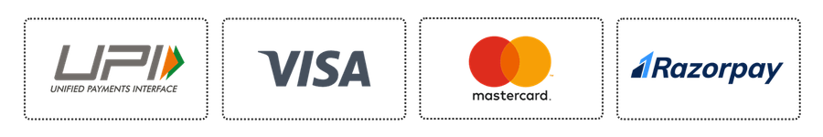 UPI, Visa, Mastercard, Razorpay accepted