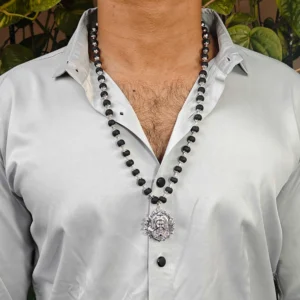 karungali mala with murugan face pendant