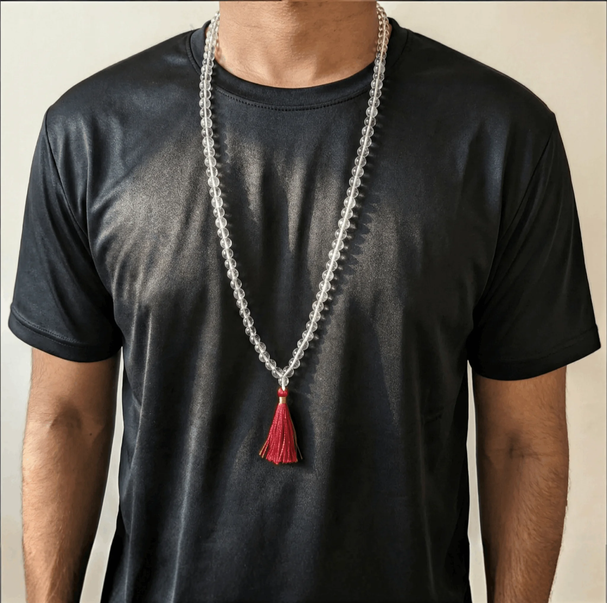 Natural Sphatik Mala 108 Beads | Certified Spadigam Malai | Crystal Quartz