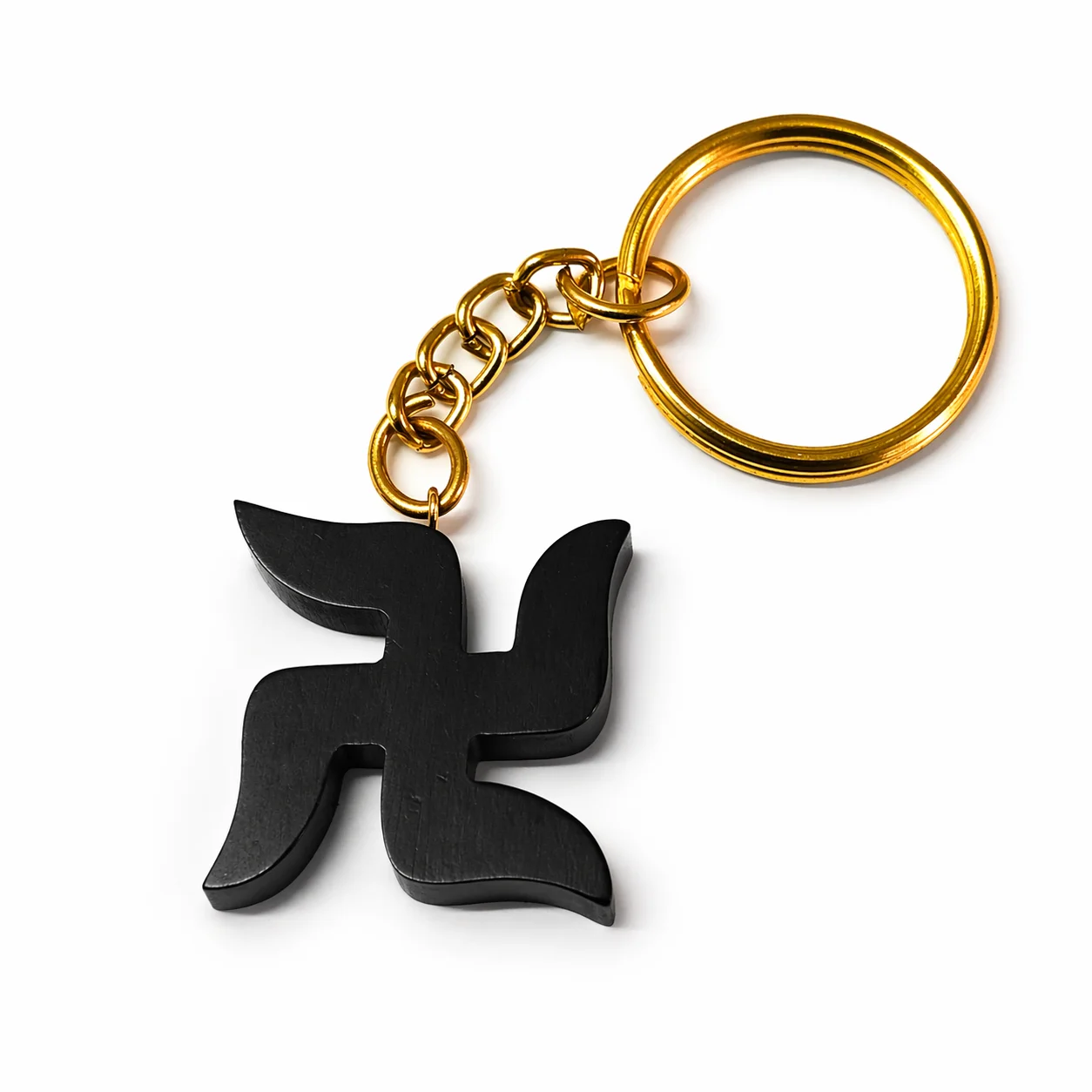 karungali swastik keychain handcrafted ebony wood auspicious