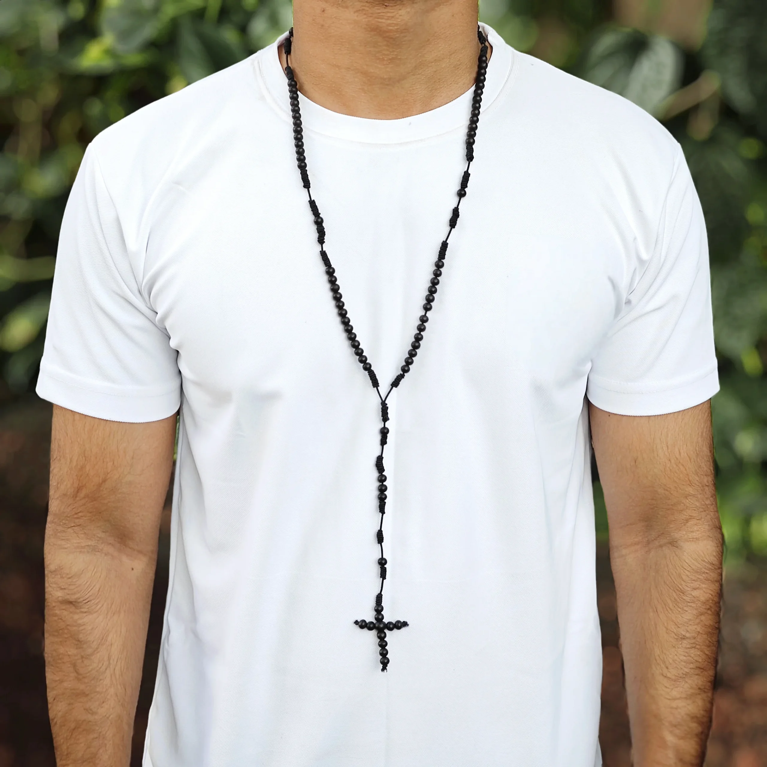 karungali-wood-christian-rosary-worn-model